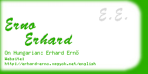 erno erhard business card